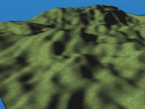 xnaterrain-2009-05-12-00-08-32-841 Heightmap, Fault-Line generated, with pixel shader lighting.