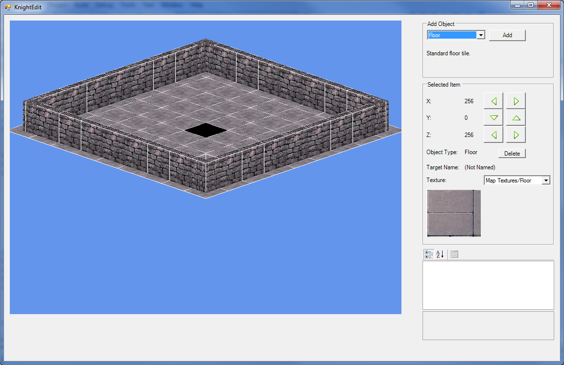 The first iteration The first iteration. The UI and DirectX viewport are able to interact.
Objects can be selected in the viewport, and the UI will show details of the selected object.
Object can be moved, deleted, etc.
