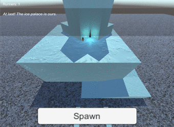 Testing AI pathfinding with a winding path up to the 'ice lair'.